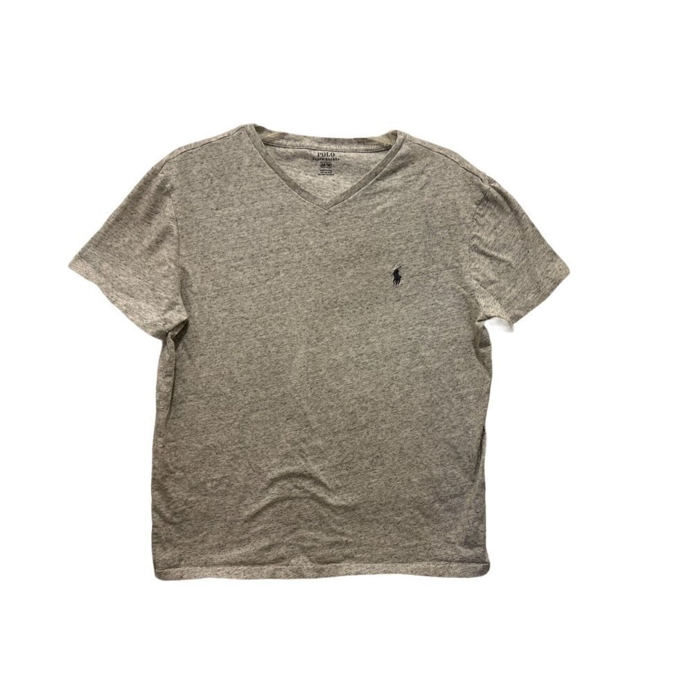 Women's M Polo Ralph Lauren Cotton Gray V-Neck Shirt